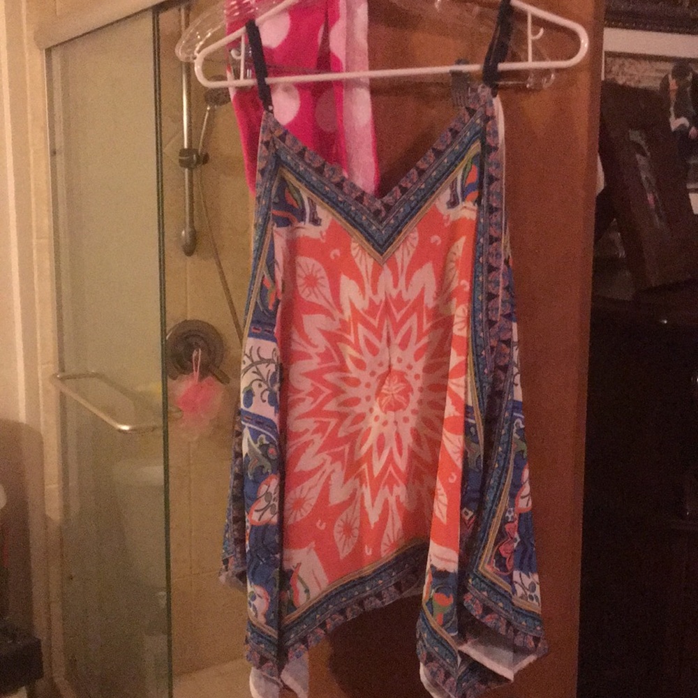 Size small multi colored sleeveless blouse